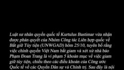 VOA phỏng vấn LS Kurtulus Bastimar về phán quyết của UNWGAD vụ Phạm Đoan Trang