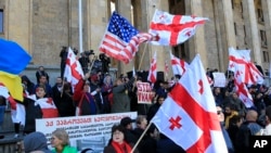 Митинг в Тбилиси под лозунгами требований реформы избирательной системы. 7 ноября 2, Nov. 17, 2019.